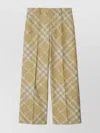 Burberry Checkered Design Wool Trousers For Women