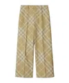 Burberry Checkered Design Wool Trousers For Women In Nude
