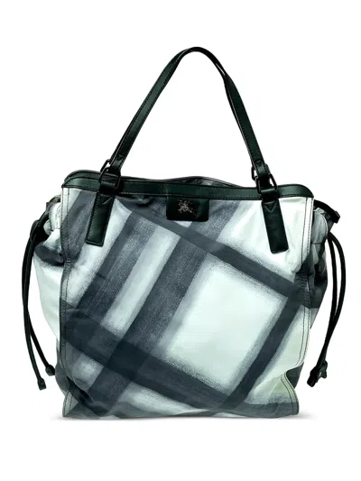 Pre-owned Burberry Check-print Tote Bag