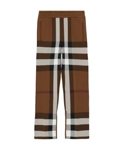 BURBERRY BURBERRY CHECK-PRINTED STRAIGHT-LEG TRACK PANTS
