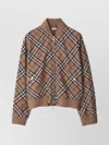 Burberry Check Print Wool Blend Harrington Jacket In Brown
