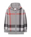 Burberry Check-print Wool Hoodie In Gray