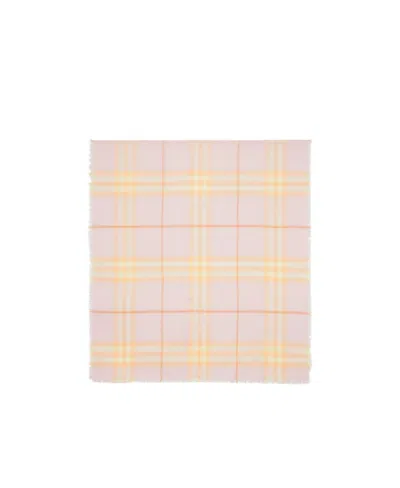 BURBERRY BURBERRY CHECK-PRINTED FRAYED-EDGE SCARF