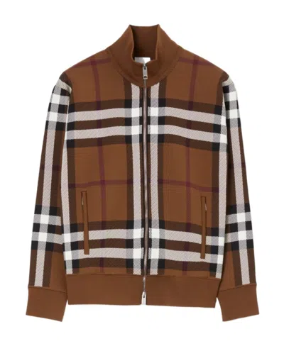 Burberry Check-print Zip-up Jacket In Multicolor