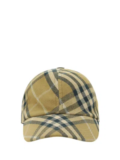 Burberry Check Printed Baseball Cap In Black