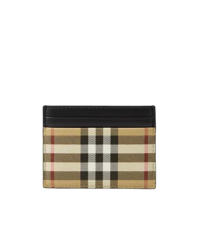 Burberry Check Printed Card Holder In Brown