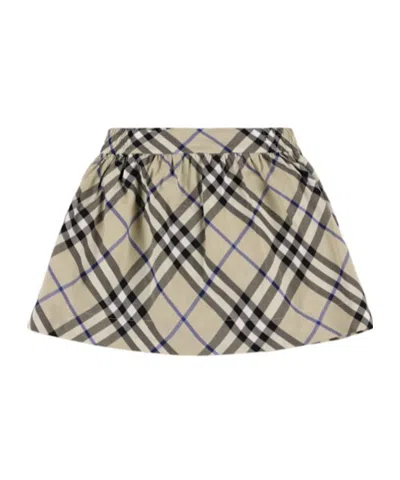 Burberry Check Printed Cotton Skirt