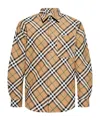 Burberry Check Print Cotton Shirt In Multicolor