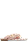 Burberry Check Printed Open-toe Flat Sandals In White