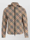 Burberry Check Printed Polyester Windbreaker In Multi