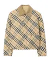 Burberry Cropped Check Quilted Barn Jacket In Nude