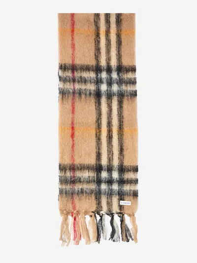 Burberry Check Printed Scarf In Sand