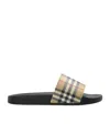 Burberry Men Slippers With Vintage Check Printed Pattern In Black