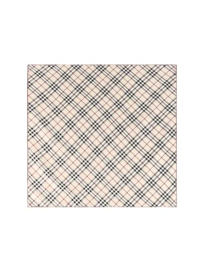 Burberry Check Printed Square Scarf In Stone