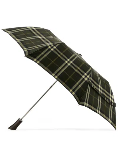 Burberry Check-printed Umbrella In Schwarz