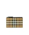 Burberry Check-print All-around Zip Wallet In Brown
