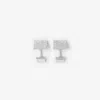 Burberry Check Prism Cufflinks In Silver