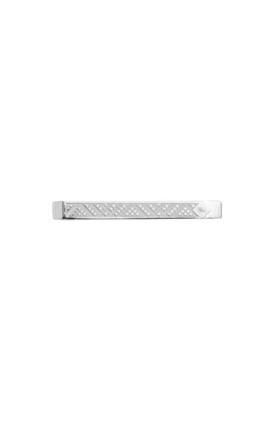 Burberry Check Prism Tie Bar In Silver