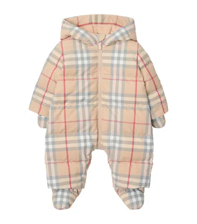 Burberry Kids' Check Puffer All-in-one In Multi