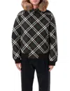 Burberry High-neck Zip-up Checked Jacket In Snug Ip Check