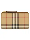 Burberry Check Purse In Brown
