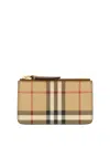 Burberry Checkered Pattern Wallet Gold-tone Hardware In Multicolour