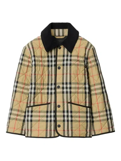 BURBERRY CHECK QUILTED NYLON BARN MILO JACKET