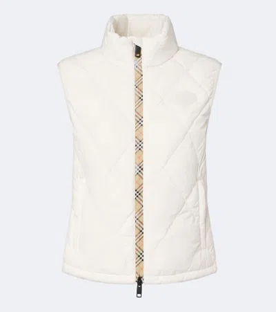 Burberry Check Quilted Vest In Weiss