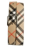 Burberry Check Reversible Belt In Sand/military/silver