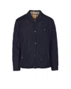 Burberry Quilted Black Coat With Classic Collar And Check Pattern Lining In Blue