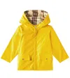 Burberry Check Reversible Cotton Raincoat In Yellow