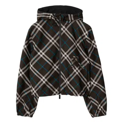 Burberry Check Reversible Cropped Jacket In Black