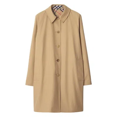 Burberry Check Reversible Gabardine Car Coat In Neutral