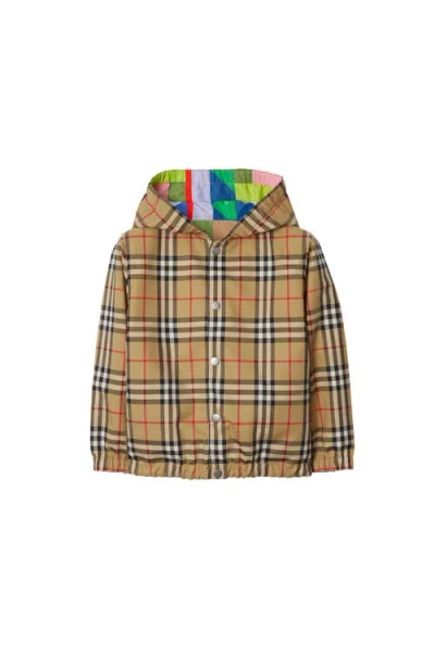 Burberry Kids'  Check Reversible Jacket In Archive Beige