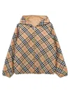 Burberry Boy's Rufus Check-print Reversible Jacket In Beige