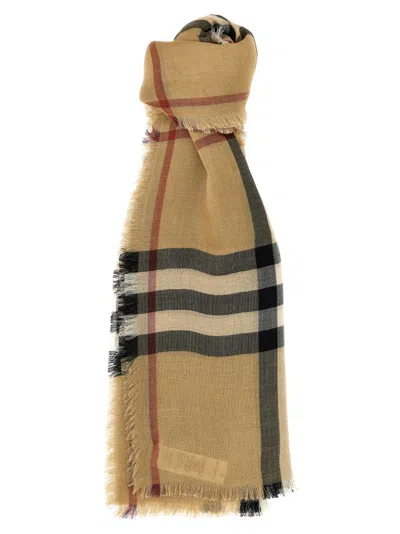 Burberry Check Reversible Scarf In Neutral