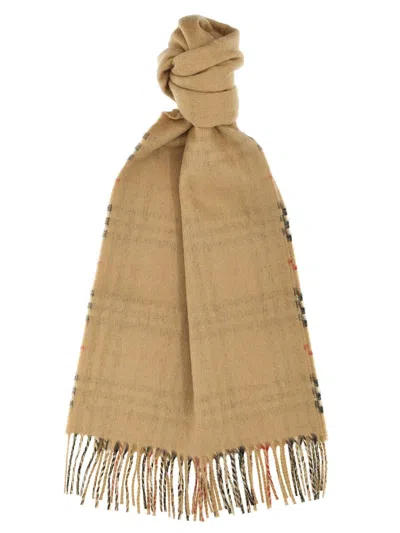 Burberry Check Reversible Scarf In Cream