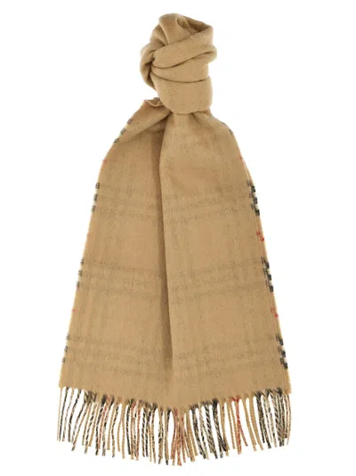 Burberry Check Reversible Scarf In Beige
