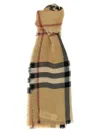 Burberry Reversible Check Pattern Scarf In Beige