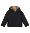 Burberry Check Reversible Teddy Jacket In Black