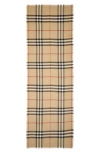 Burberry Lightweight Wool Scarf In Sand/ Lichen