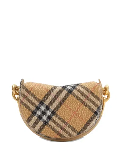 Burberry Check Rhinestone Bridle Clutch In Neutral