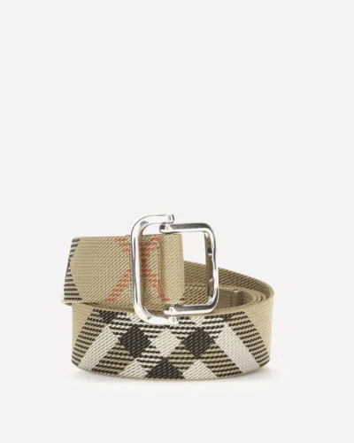 Burberry Check Ribbon Belt In Brown
