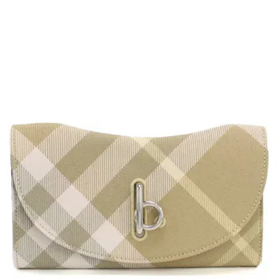Burberry Check Rocking Horse Long Continental Wallet In Green