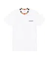 Burberry Check Round Collar T-shirt In White