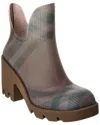 Burberry 65mm Marsh Checked Rubber Boots In Green