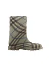 Burberry Marsh Checked Rain Boots In Neutrals