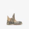 Burberry Beige Printed Rubber Ankle Boots In Grain