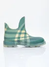 BURBERRY CHECK RUBBER MASH LOW BOOTS