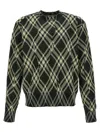 Burberry Check Cotton-blend Sweater In Green
